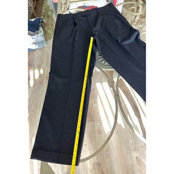 Dockers Mens Pinstriped Wool Blend Dress Pants W38 L32 Black - Picture 6 of 6